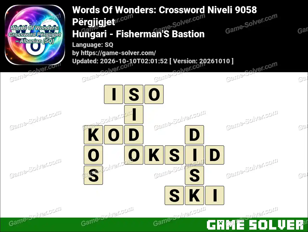 Words Of Wonders: Crossword Niveli 9058 Përgjigjet – Hungari – Fisherman’S Bastion